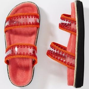 Castaner Zimba Sandals - Red Orange double strap sandals 6